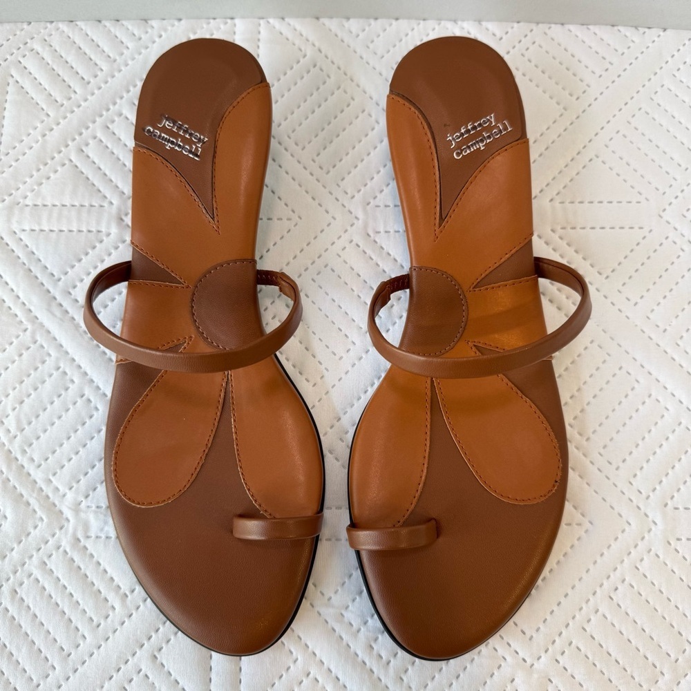 Jeffrey Campbell Free People Phosphorus Toe Ring Kitten Heel Sandals Size 8 - Picture 2 of 9